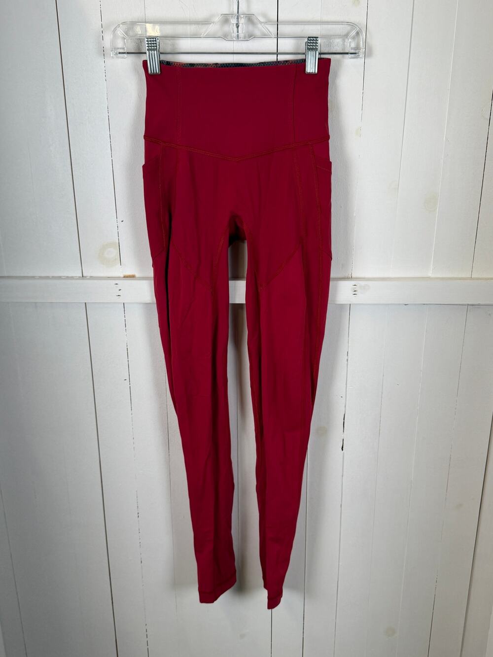 Lululemon Red Ankle Leggings Size 2 Excellent Condition